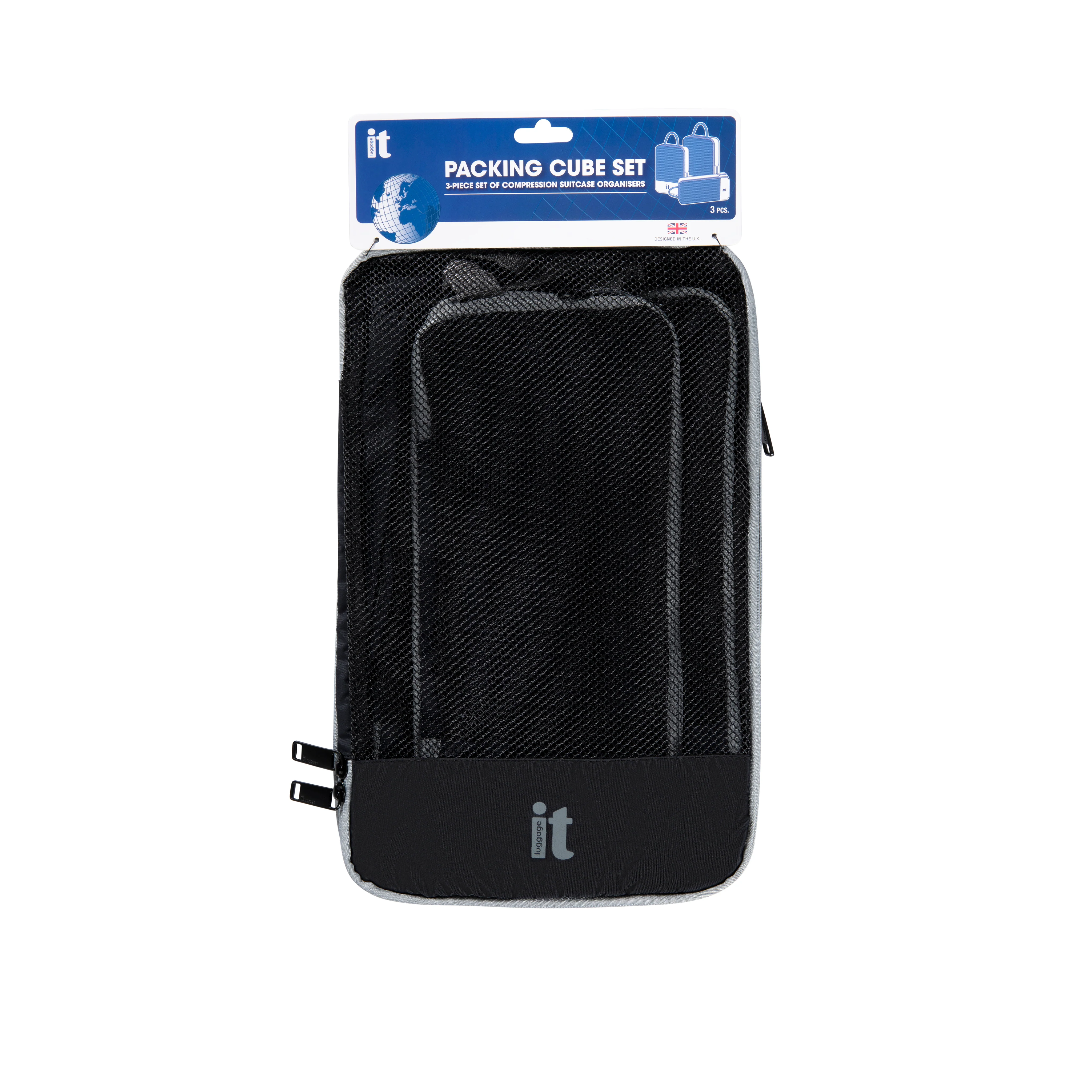 3pc Compression Travel Packing Cube Set (Black) - Image 3