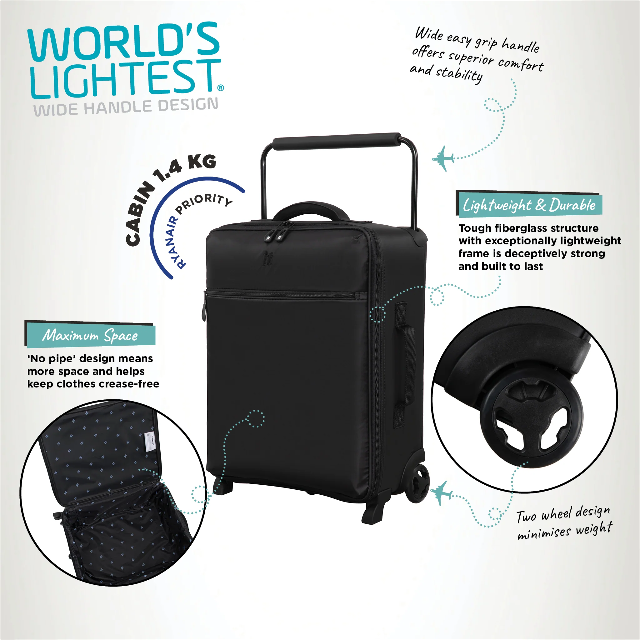Atmospheric Wide Handle Design - 2pc Set (Black) - Image 13
