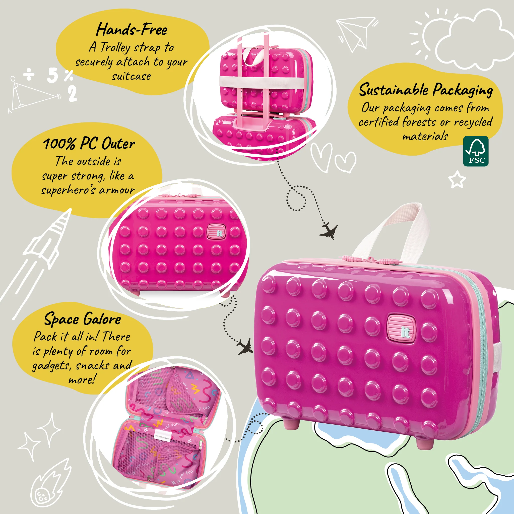 Bobble Bloc - Kids Handheld Travel Case (Raspberry Rose) - Image 7