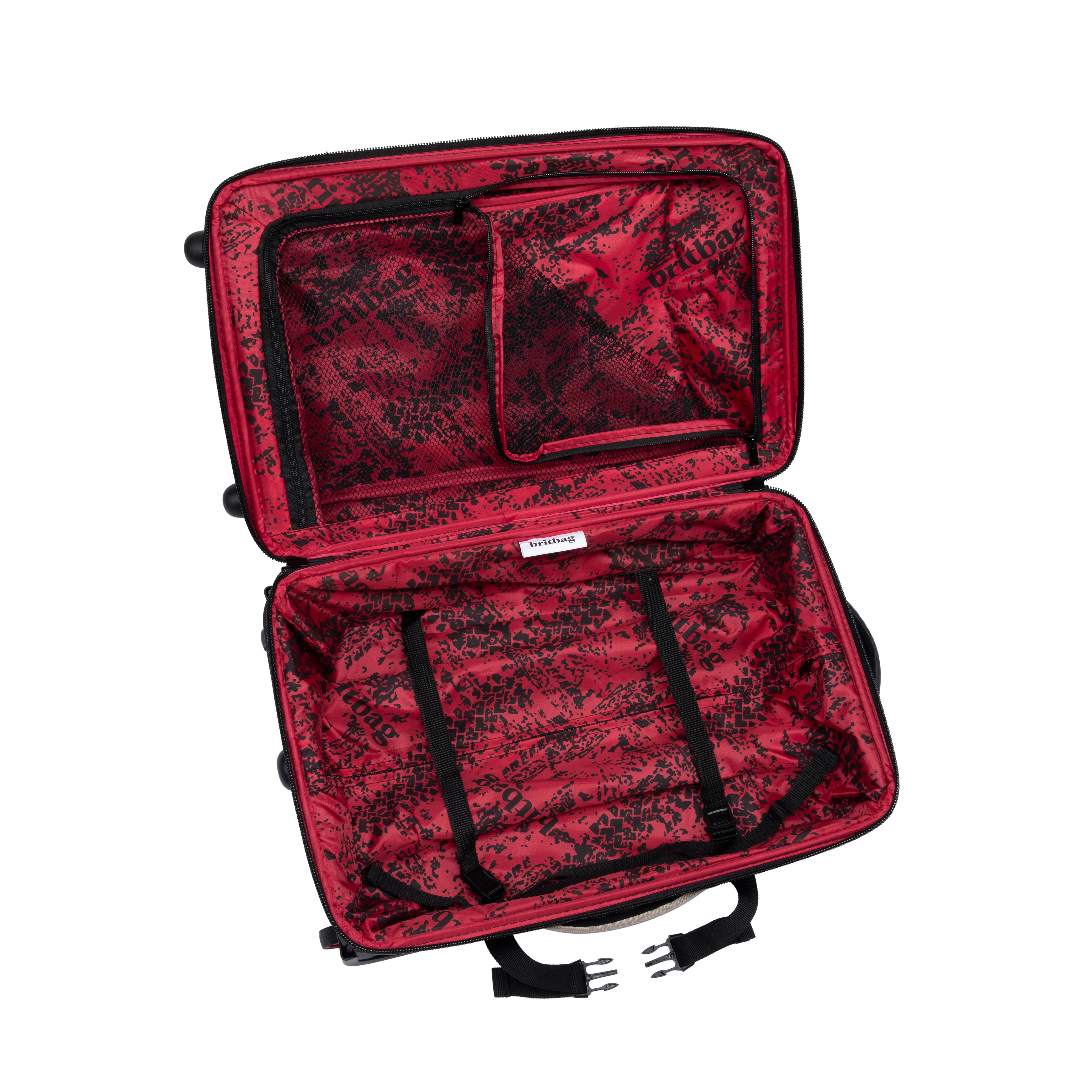 BRITBAG Persevering - 2-Wheel Duffle Bag 3pc Set (Cobblestone / Black) - Image 11