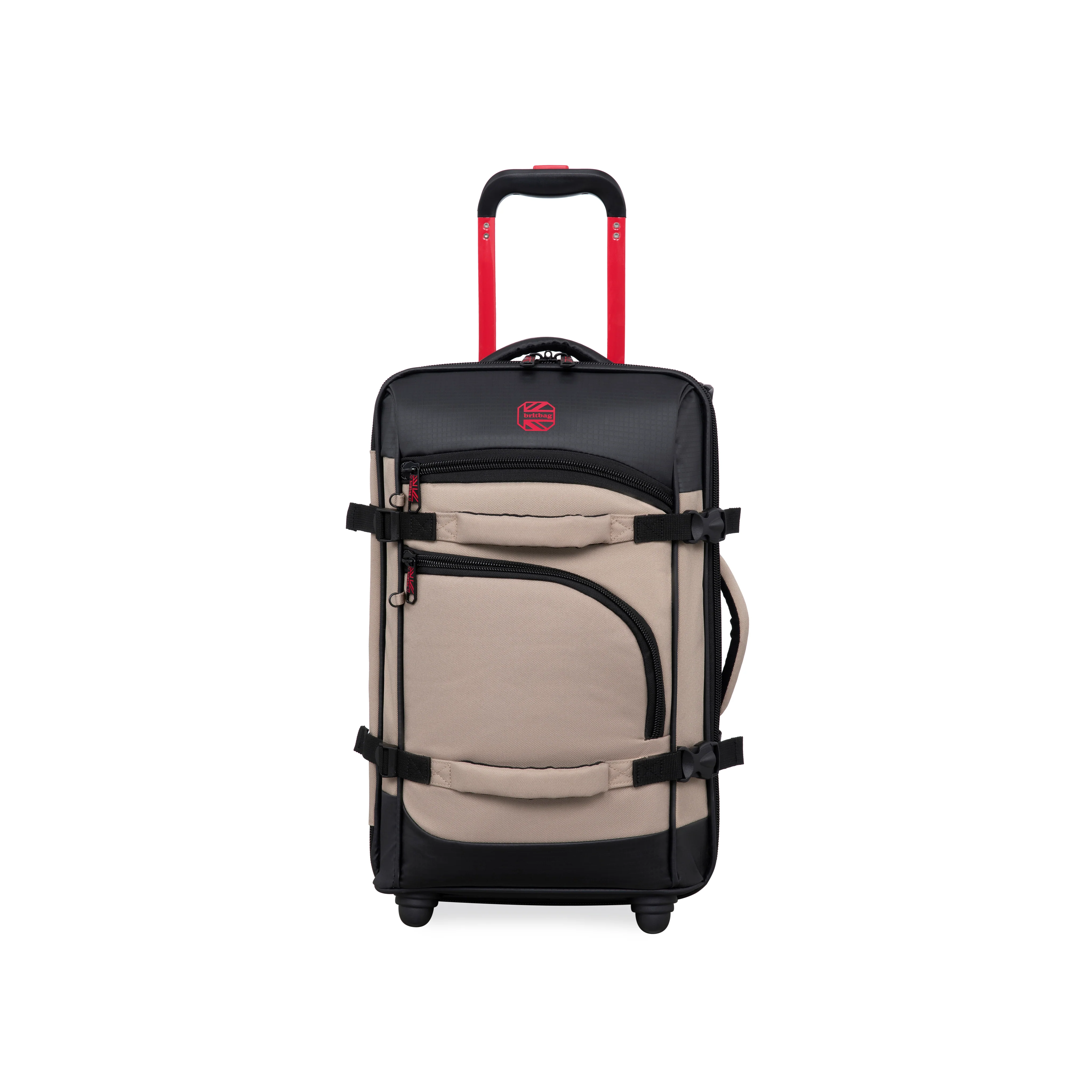 BRITBAG Persevering - 2-Wheel Duffle Bag 3pc Set (Cobblestone / Black) - Image 5
