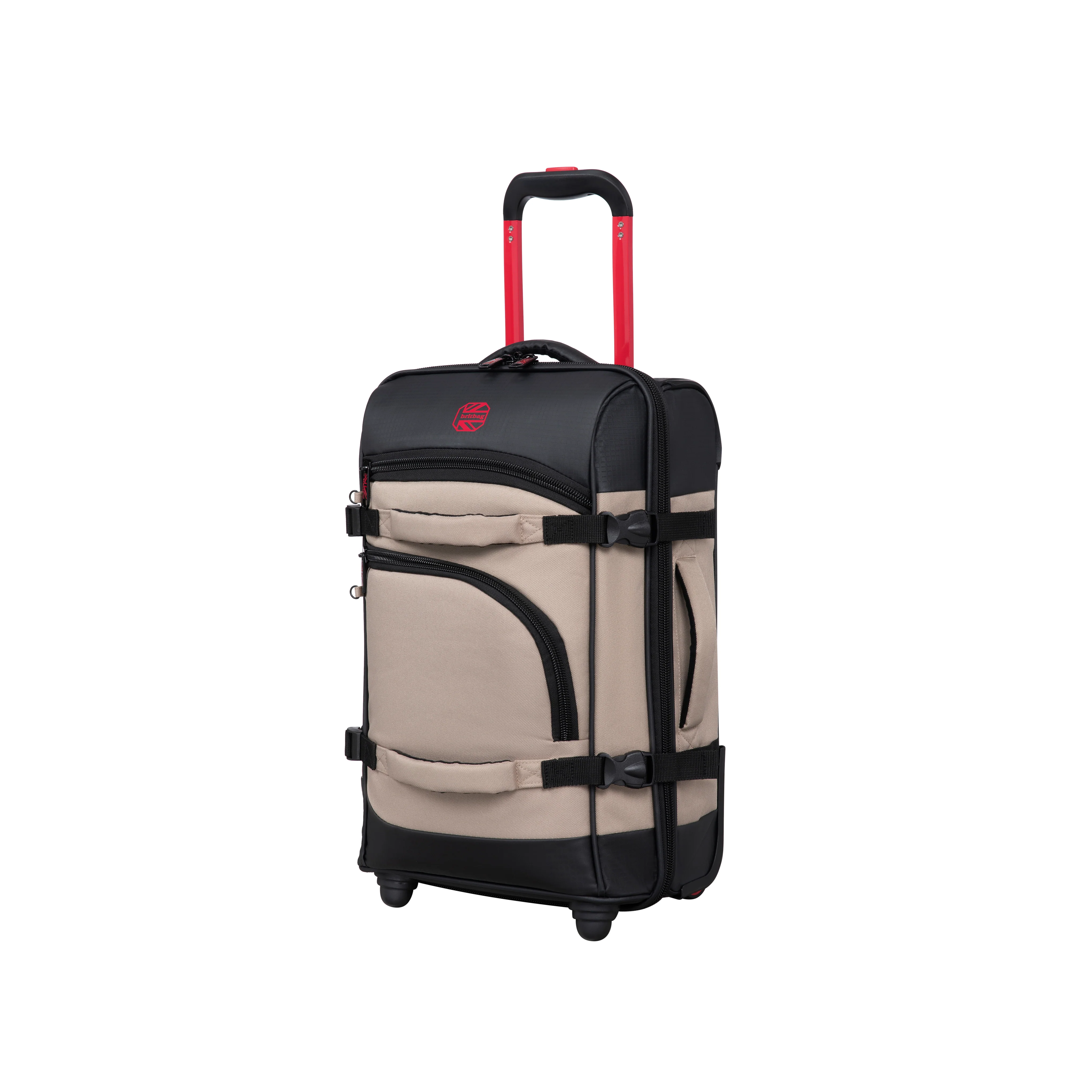 BRITBAG Persevering - 2-Wheel Duffle Bag 3pc Set (Cobblestone / Black) - Image 8