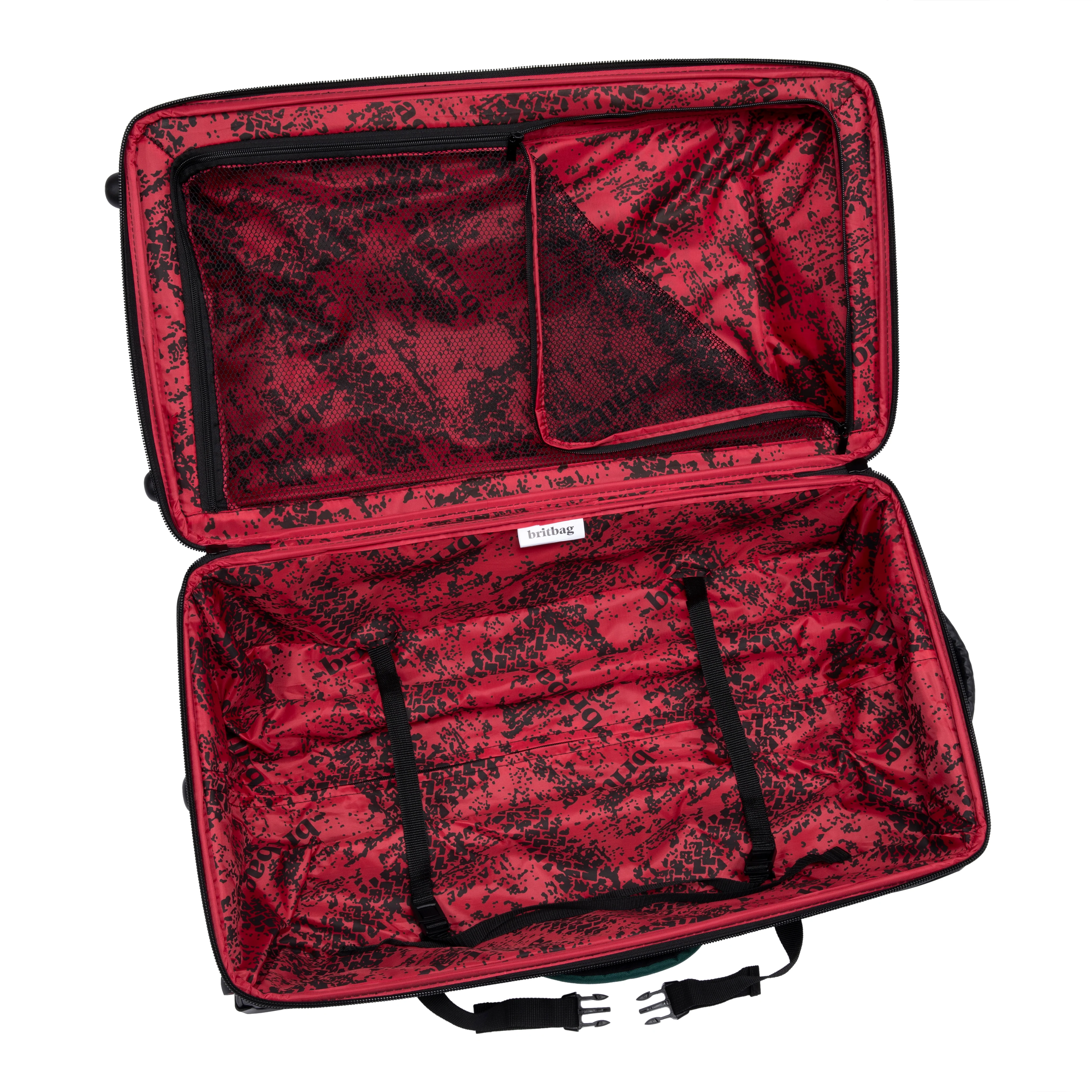 BRITBAG Persevering - 2-Wheel Duffle Bag 3pc Set (Rain Forest / Black) - Image 13