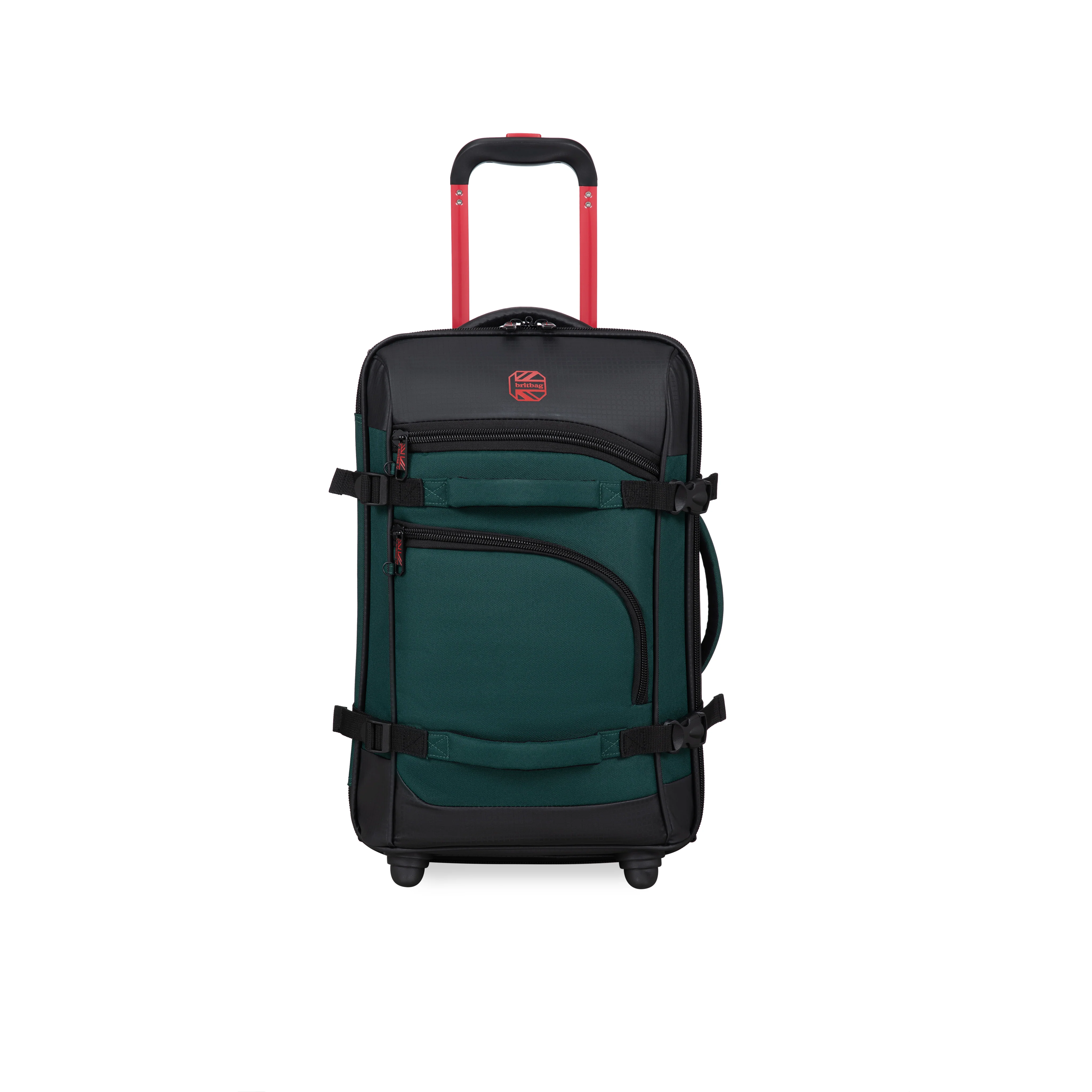 BRITBAG Persevering - 2-Wheel Duffle Bag 3pc Set (Rain Forest / Black) - Image 4