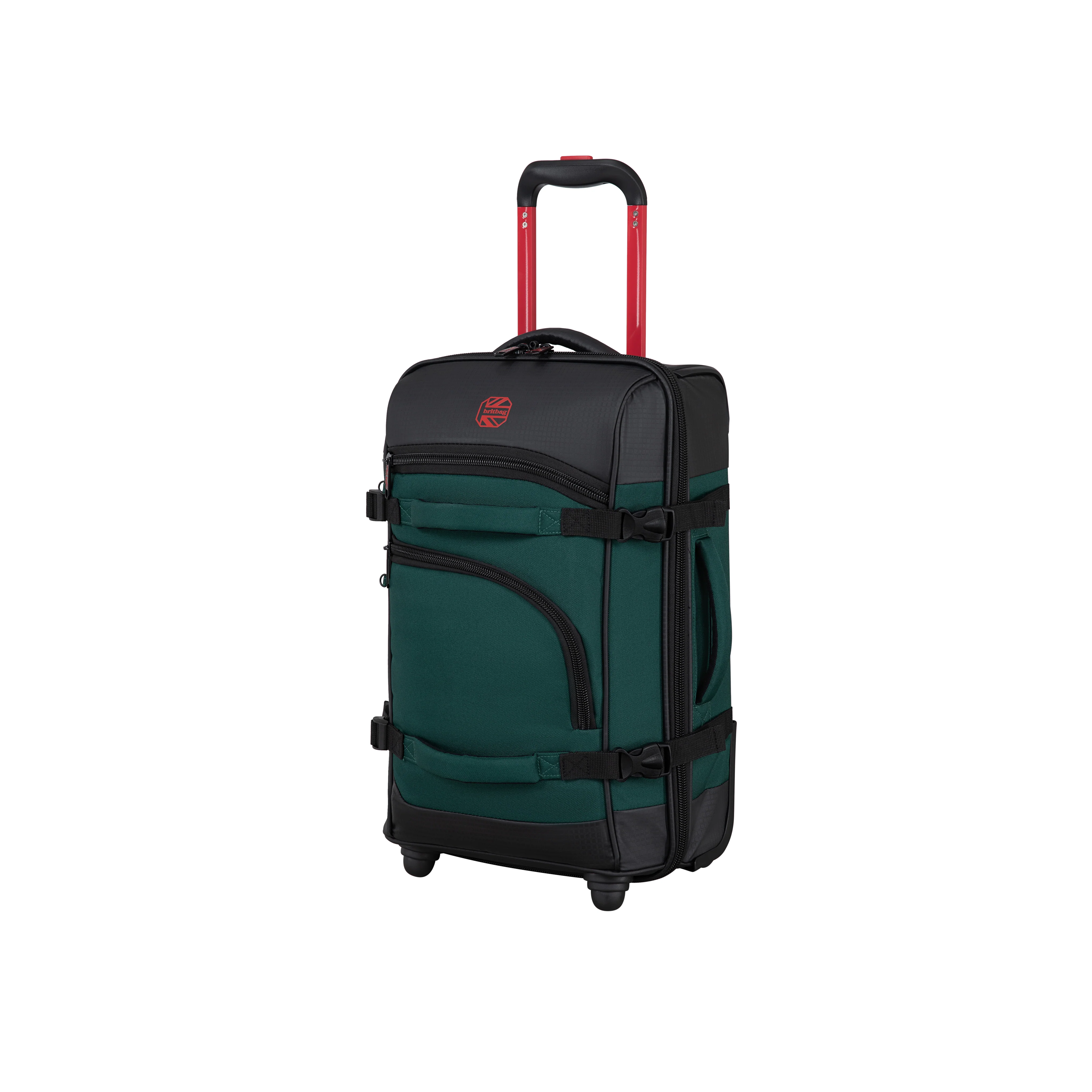 BRITBAG Persevering - 2-Wheel Duffle Bag 3pc Set (Rain Forest / Black) - Image 8