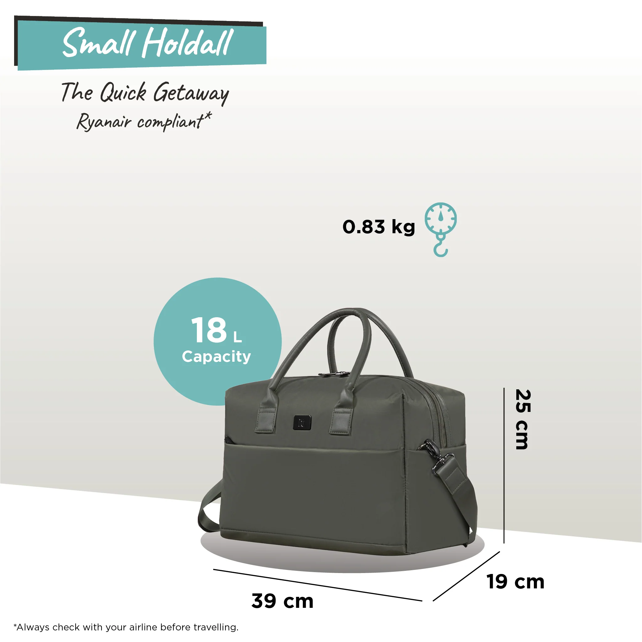 Outpaced - Small Holdall (Olive Night) - Image 12